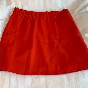 J crew red wool skirt